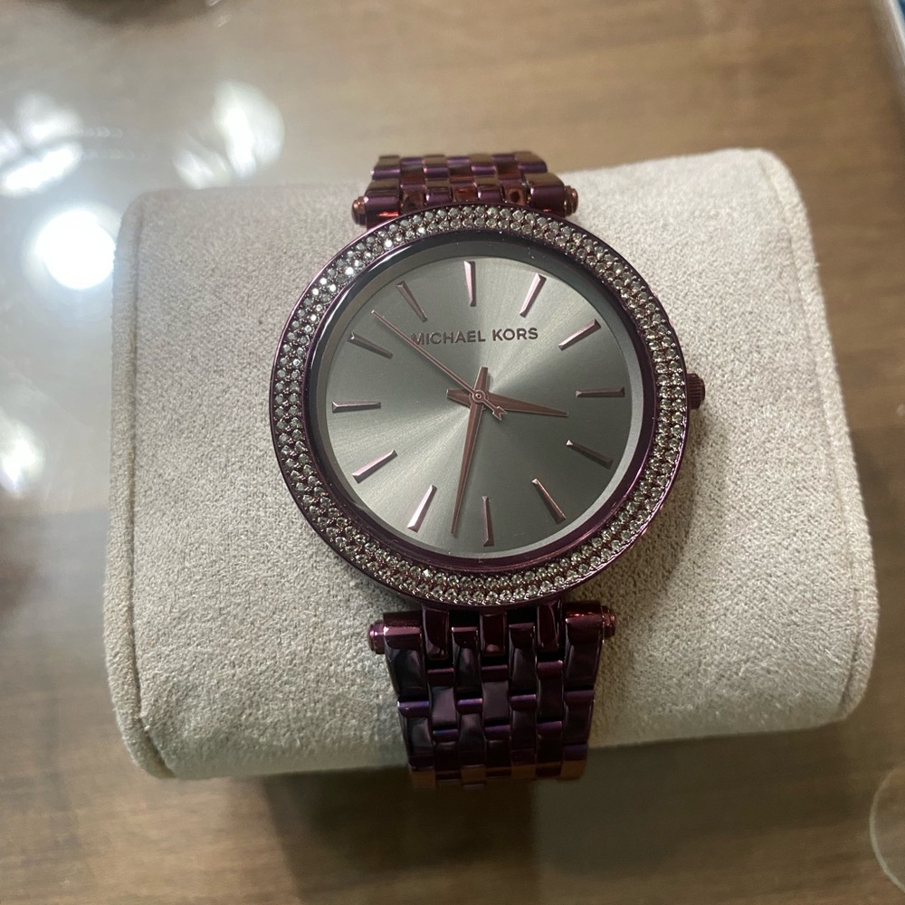 Michael Kors Women's Darci Plum-Tone Stainless Steel Watch, MK3554
